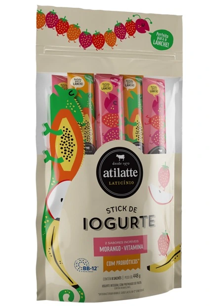 Stick De Iogurte Morango E Vitamina Atilatte 448g