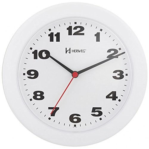 Relógio de Parede Redondo Branco 21x21x3cm 1 UN Herweg