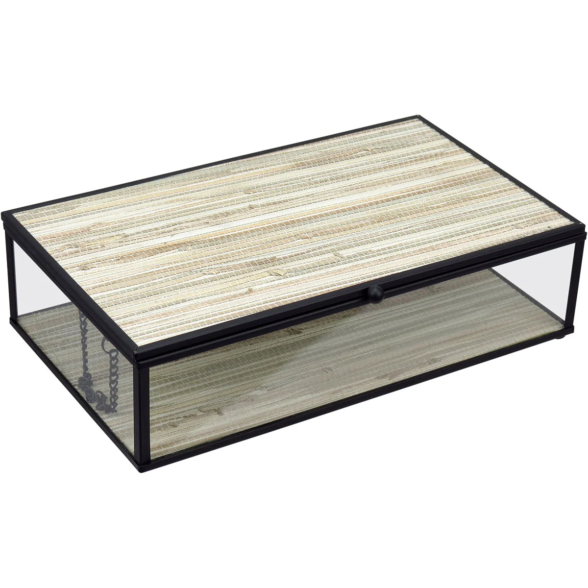 Porta Joias Decorativo Enfeite Organizador Home &co Vidro 6x14x24cm Bege
