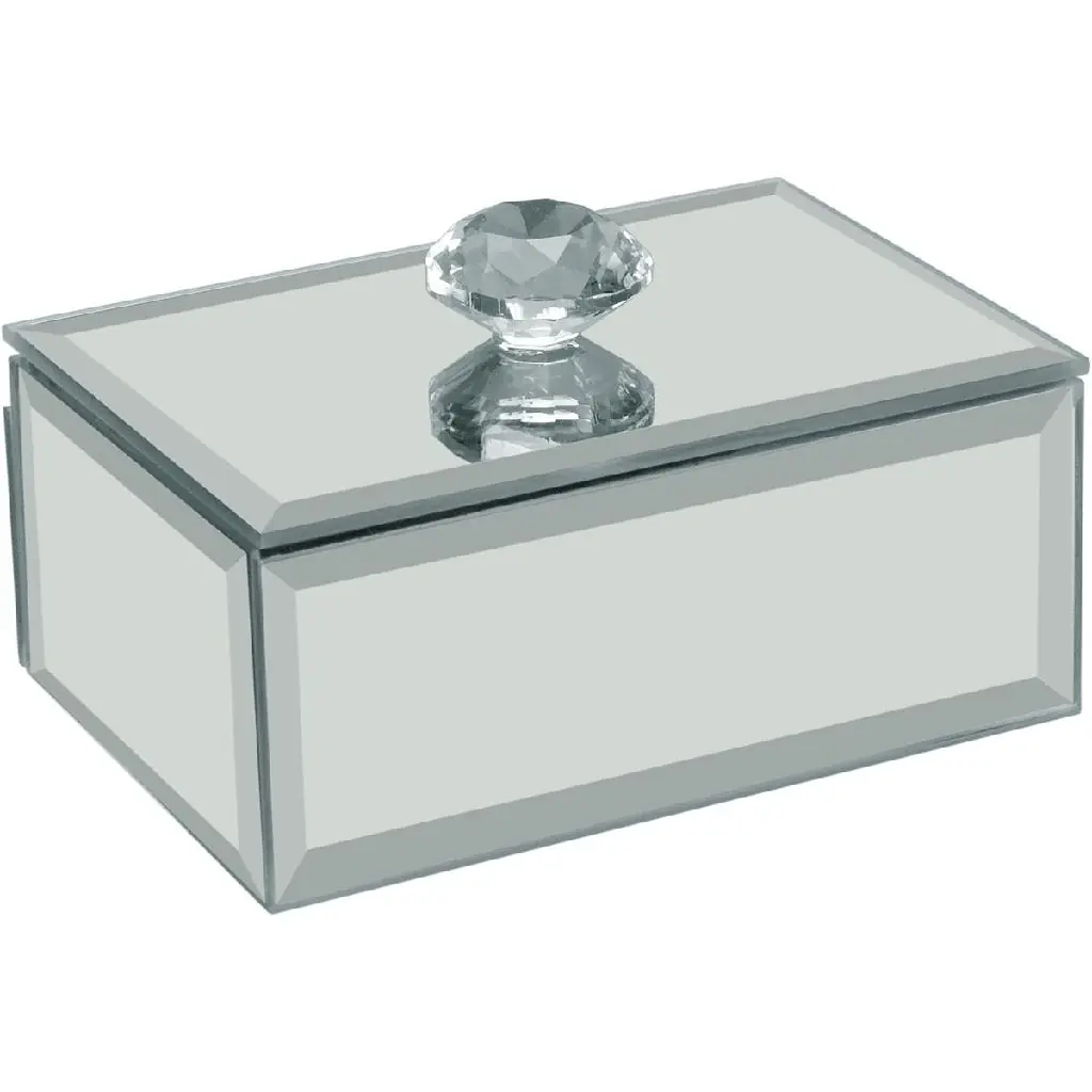 Porta Joias Decorativo Home &co Espelhado Mdf 4x10x7cm Branco