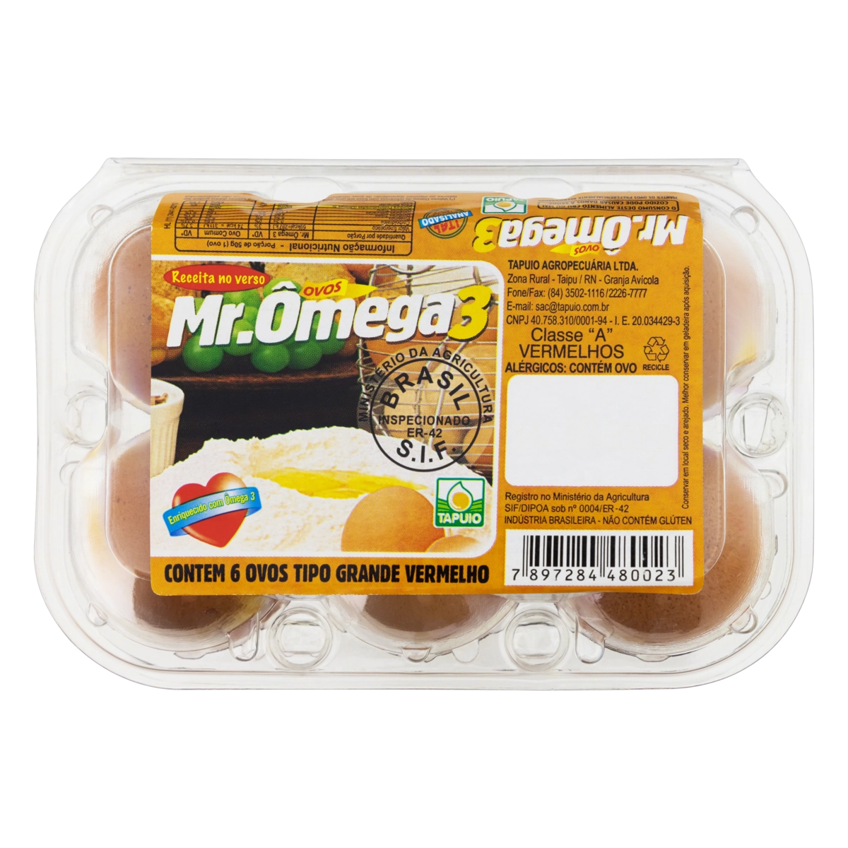 Ovos Vermelhos Grande Mr. ômega 3 Bandeja 6 Unidades