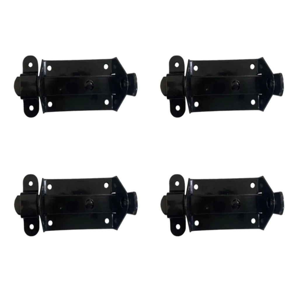 Kit 4 Trinco Fecho Chato Portão Porta Cadeado 5x3cm N0 Preto