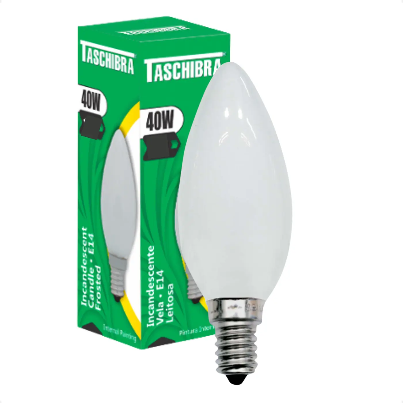 Kit 10 Lâmpadas Incandescente Taschibra Vela 40w E14 Leitosa 110v