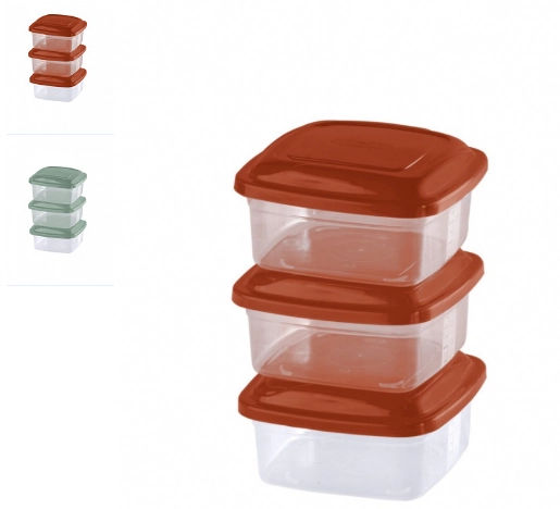Pote Quadrado Red. 4pcs 400ml