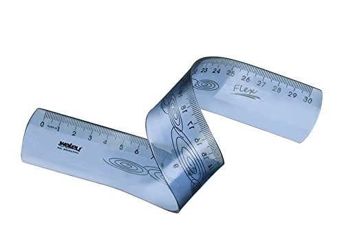 Régua De 30 Cm Flexível Azul Waleu