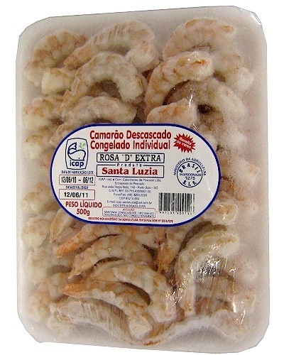 Camarão Rosa Limpo Tipo D Extra SANTA LUZIA Bandeja 500g