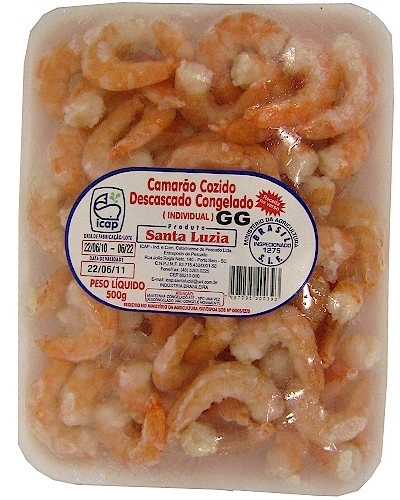 Camarão Descascado Cozido Congelado SANTA LUZIA Bandeja 500g