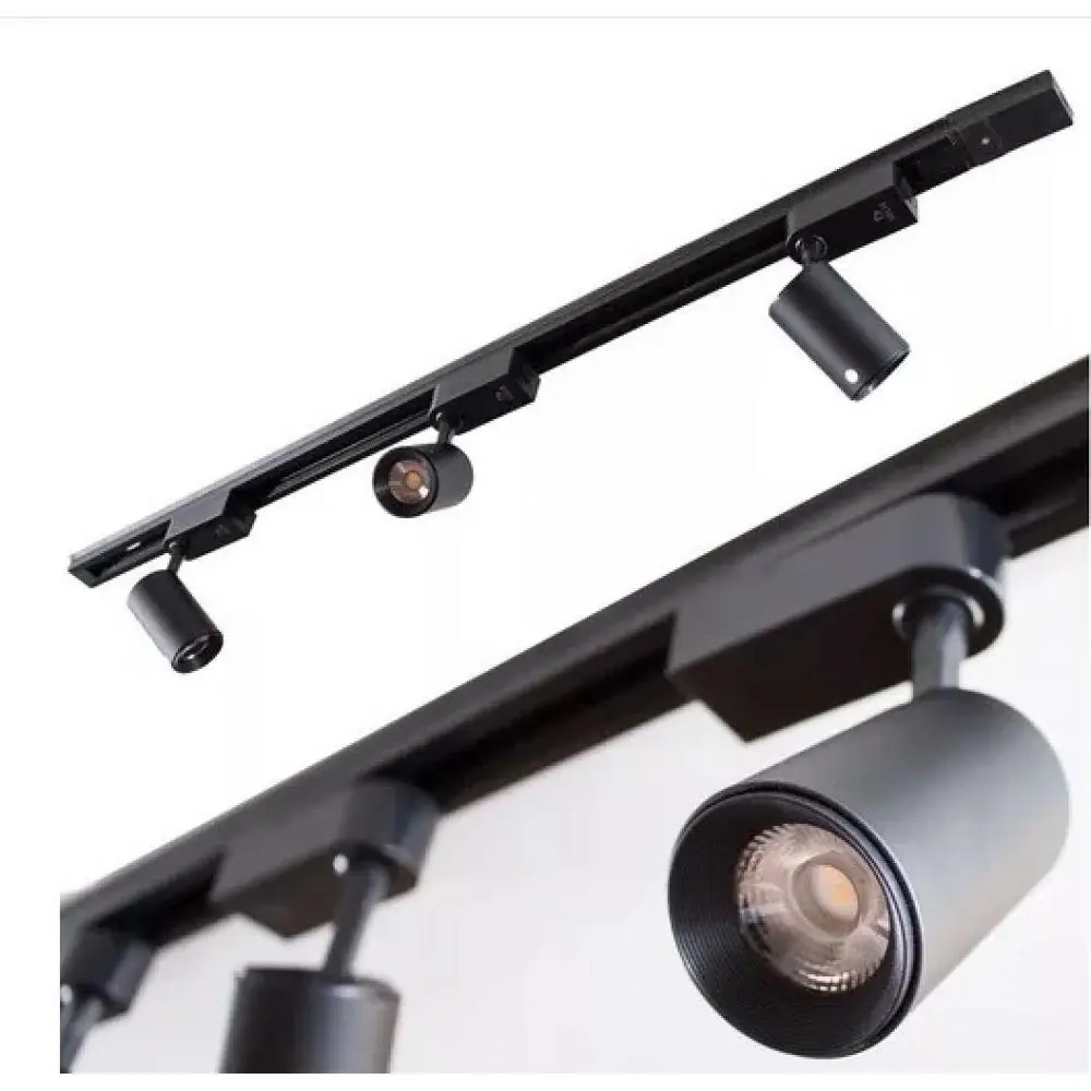 Trilho Eletrificado 1m E 3 Spot Led 10w 3000k Bivolt Preto