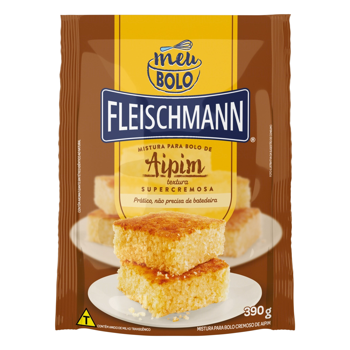 Mistura Para Bolo Super Cremoso Aipim Fleischmann Meu Bolo Sachê 390g