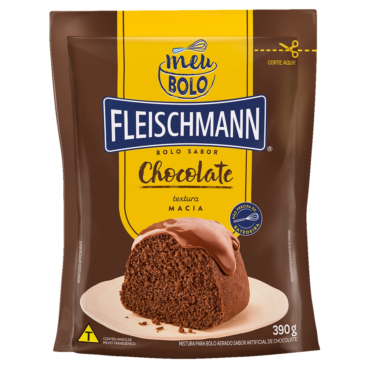 Mistura Para Bolo Aerado Chocolate Fleischmann Meu Bolo Sachê 390g