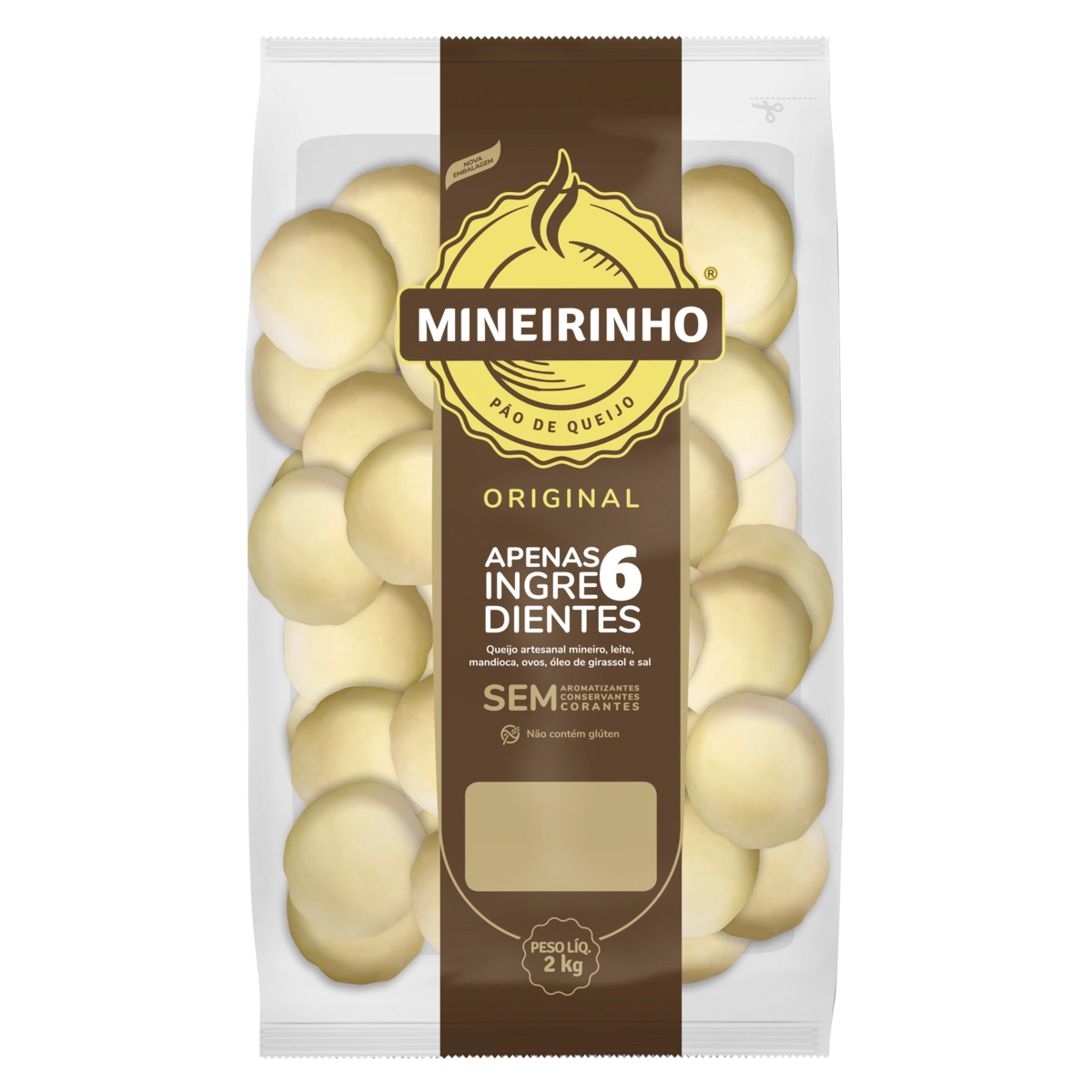 Pão De Queijo Congelado Original Mineirinho Pacote 2kg