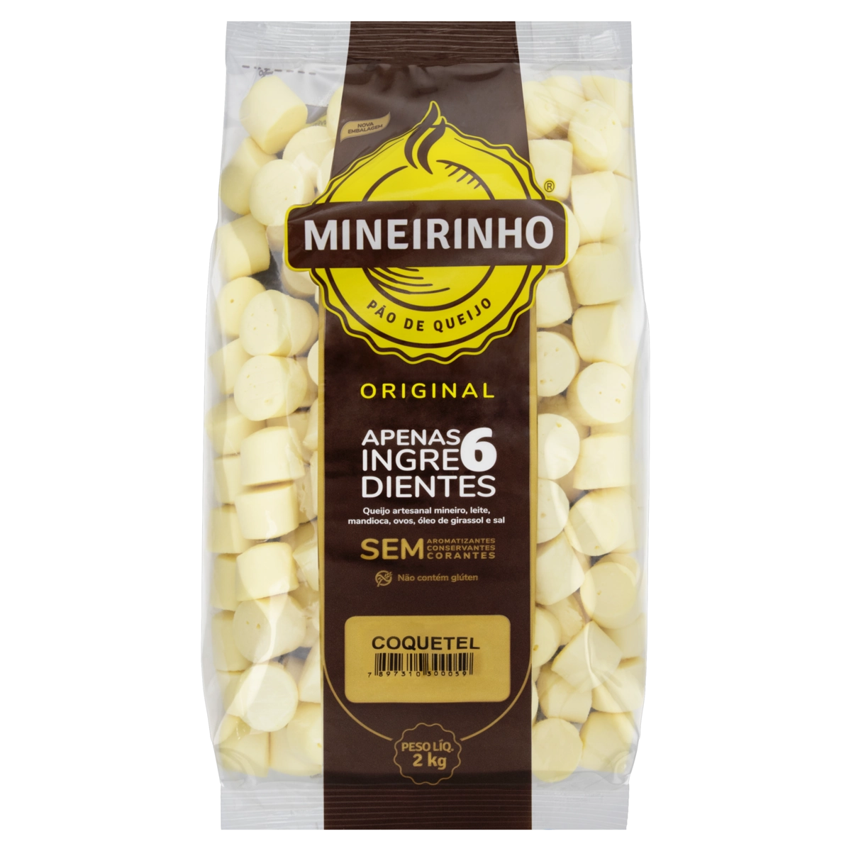 Pão De Queijo Congelado Coquetel Mineirinho Pacote 2kg