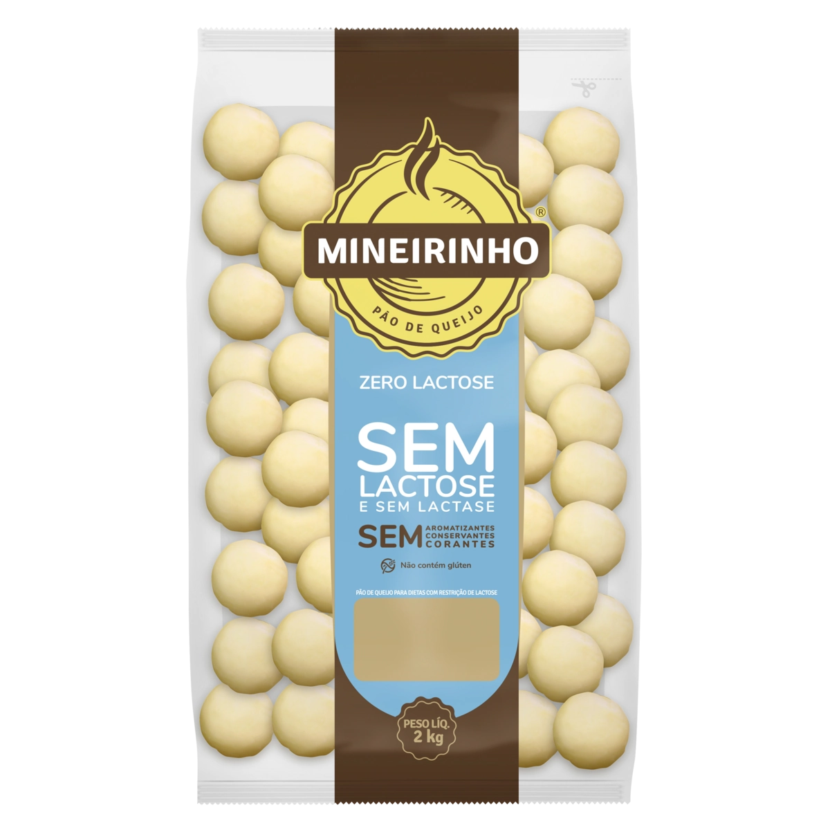 Pão De Queijo Congelado Tradicional Zero Lactose Mineirinho Pacote 2kg