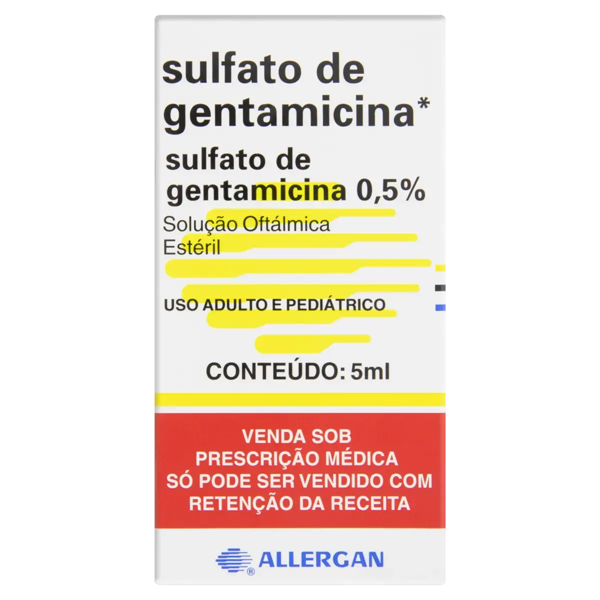 Sulfato De Gentamicina 0,5 Allergan Caixa 5ml Solução Oftálmica