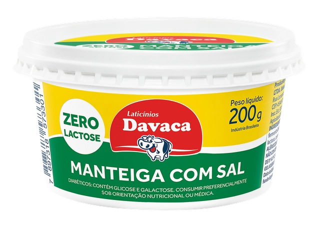 Manteiga Com Sal Davaca Zero Lactose 200g