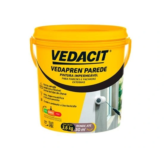 Vedapren Parede Branco 3 6kg Vedacit - Unico