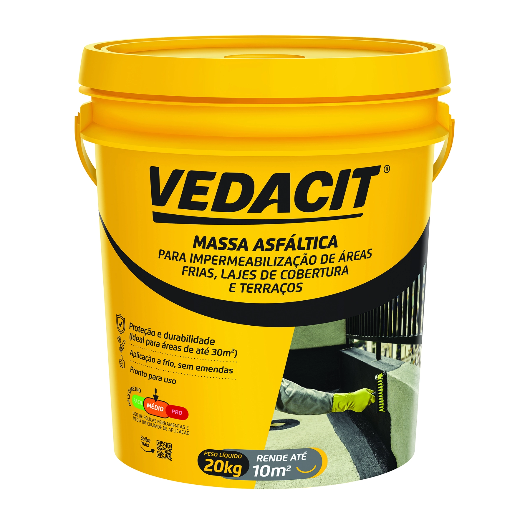 Manta Asfáltica Líquida Impermeabilizante Vedacit 20kg Preto