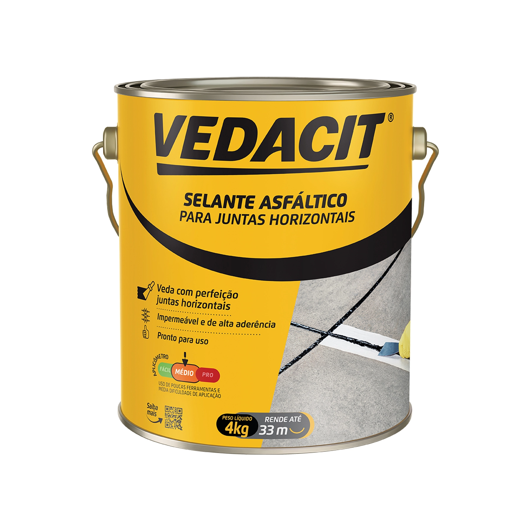 Selante Asfáltico Impermeabilizante Vedacit 4kg Preto