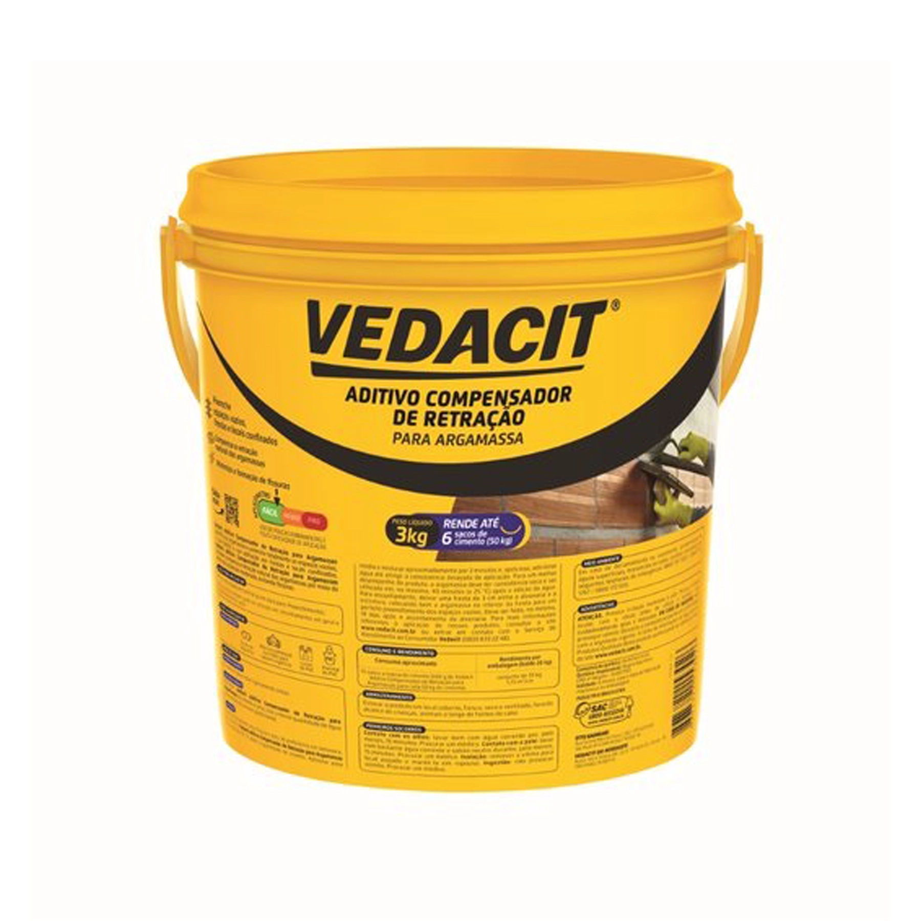 Aditivo Vedacit Compensador de Retração para Argamassa 3kg Branco