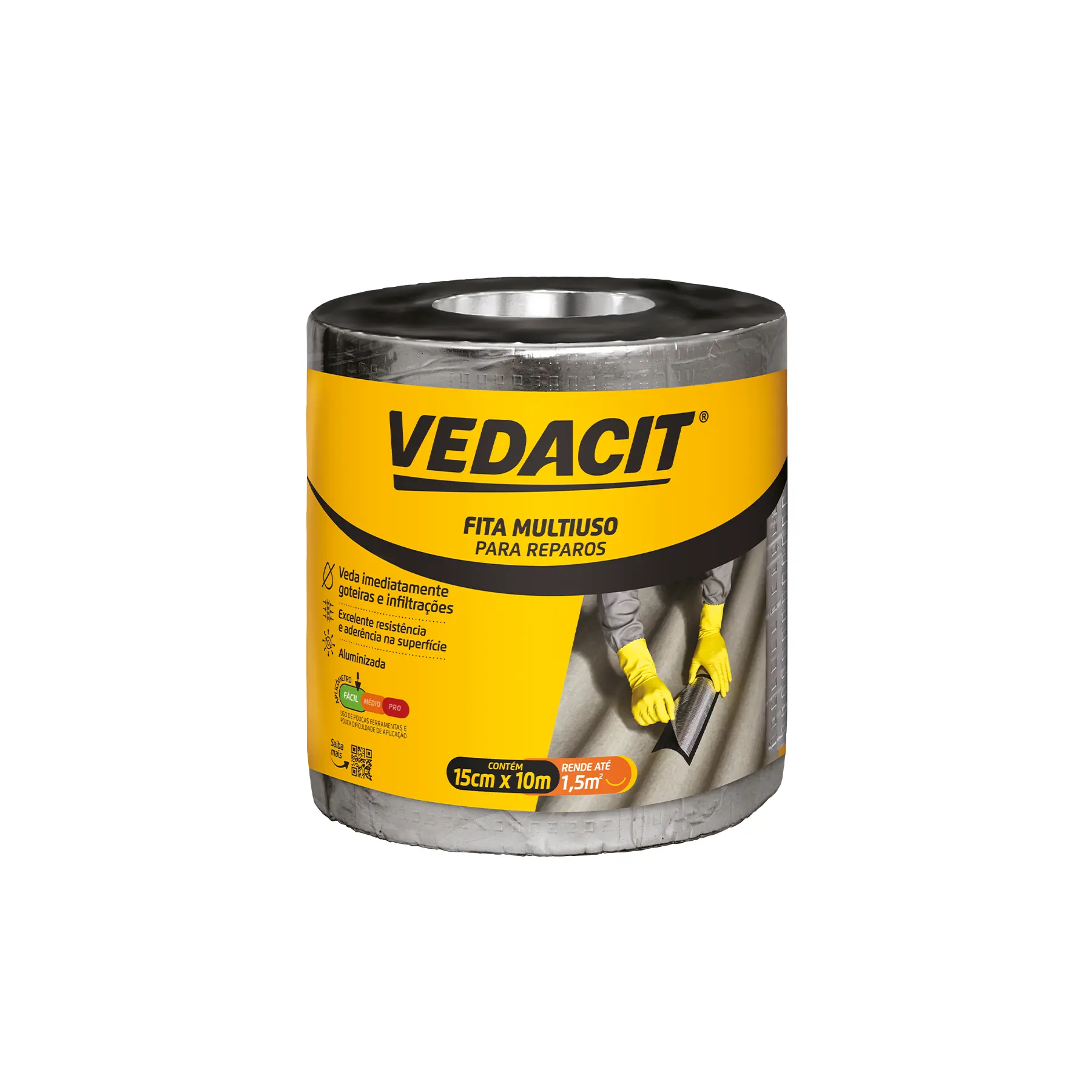 Fita Multiuso 15cmx10m Aluminio Vedacit