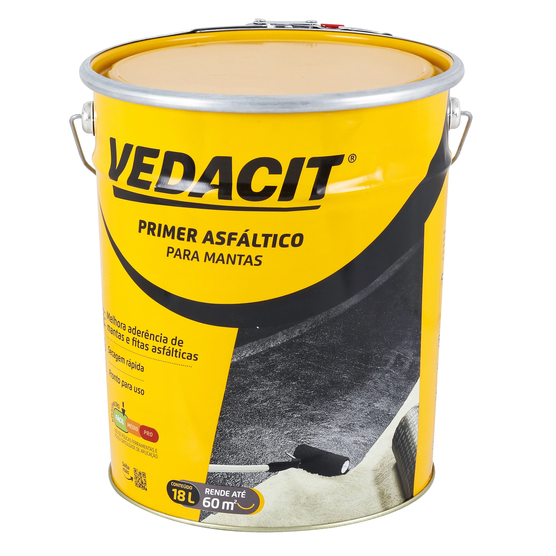Primer Impermeabilizante Asfáltico Vedacit 18L Preto