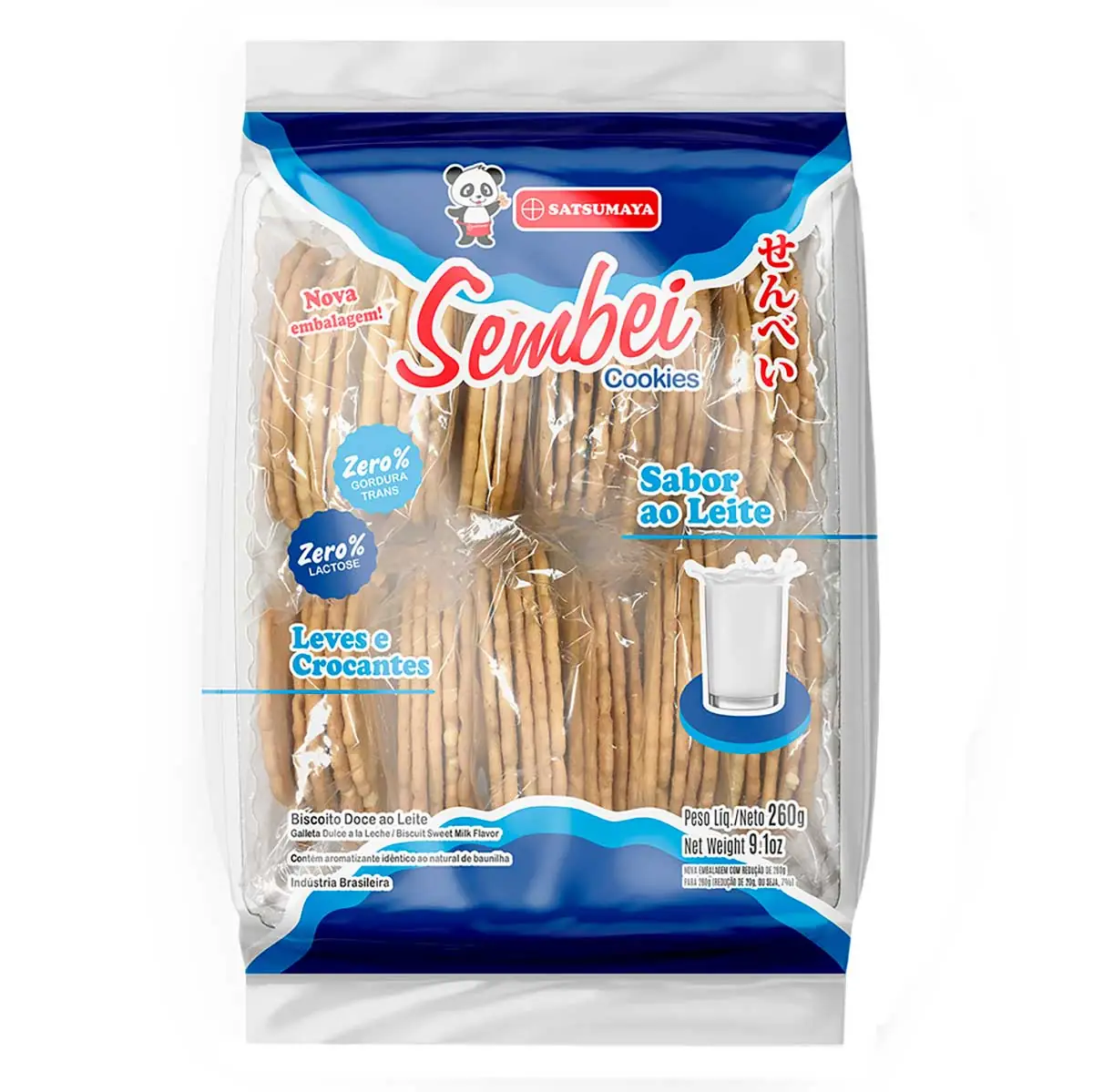 Cookies Sembei sabor ao Leite Satsumaya - 260 gramas