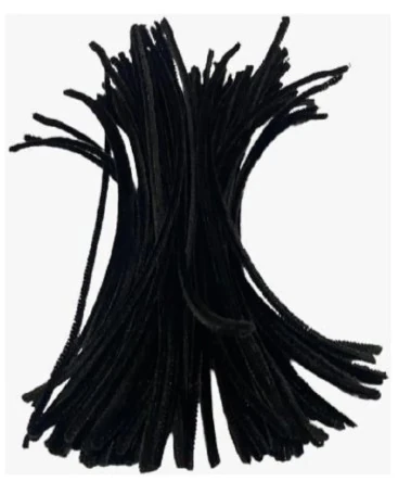Haste Chenille Preta 30cm Bazar Importadora