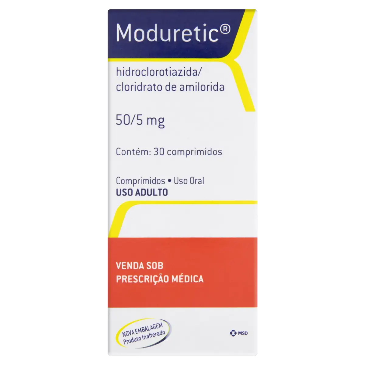 Moduretic Hidroclorotiazida 50mg Cloridrato De Amilorida 5mg Supera Caixa 30 Comprimidos
