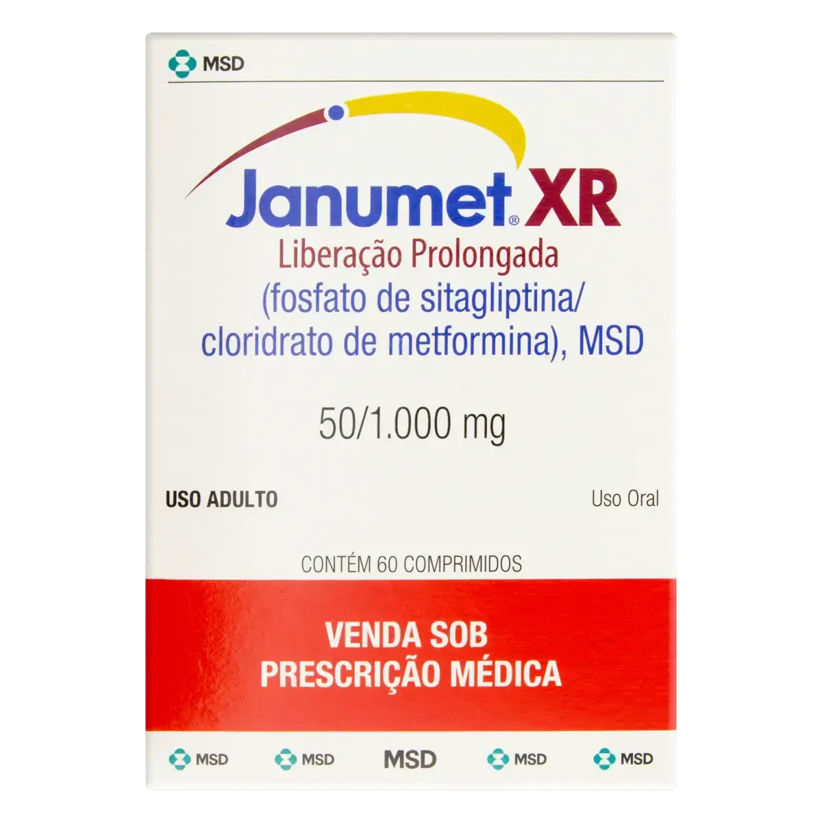 Janumet Xr 50/1.000mg Msd Caixa 60 Comprimidos