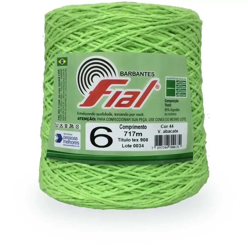 Barbantes 85 Algodao N 6 Cor Fial