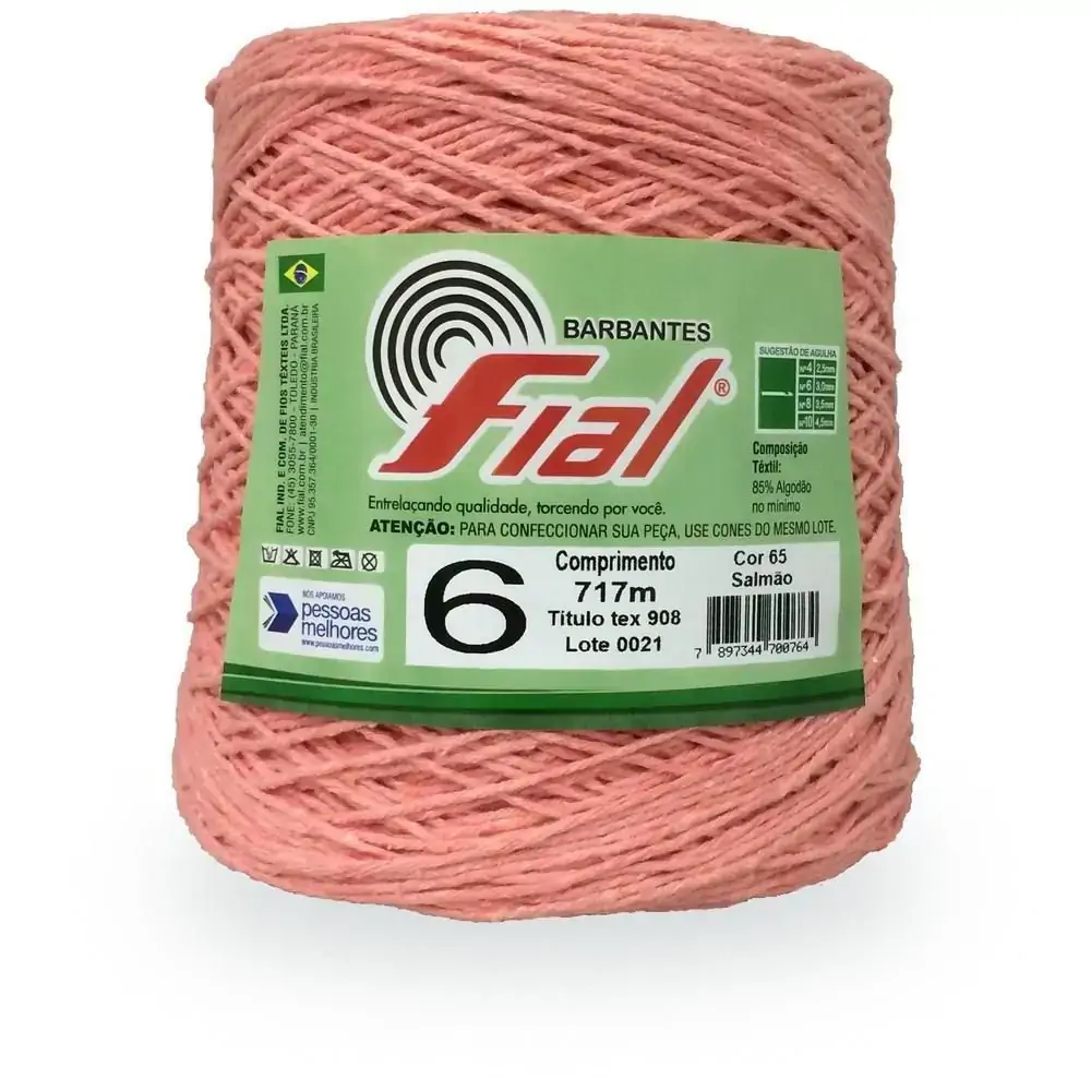 Barbante/linha N 6 85/15 Salmao N Fial