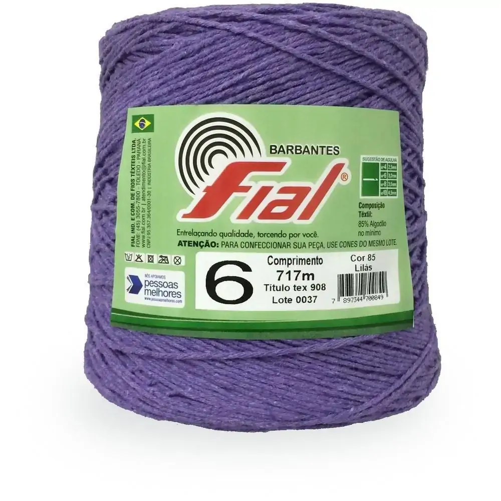 Barbantes 85 Algodao N 6 Cor Fial