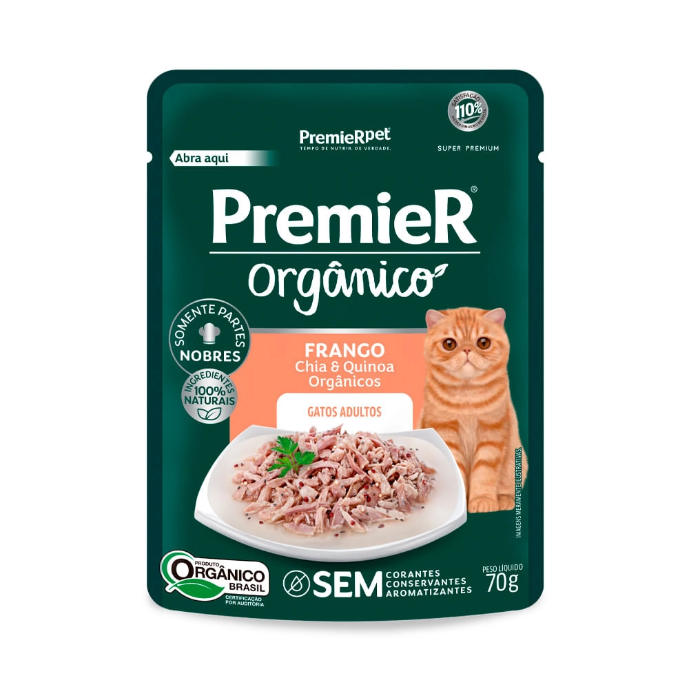 Premier Organico Gatos Adultos Frango 70g250184