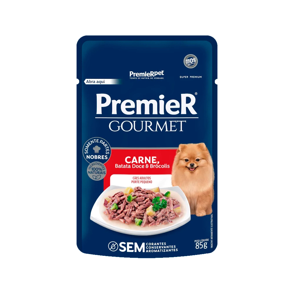 Premier Gourmet Caes Ad Peq Porte Carne 85g
