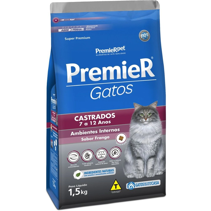 Premier Amb Int Gatos Ad. Castrado 7 A 12 Anos Frango 1,5 87