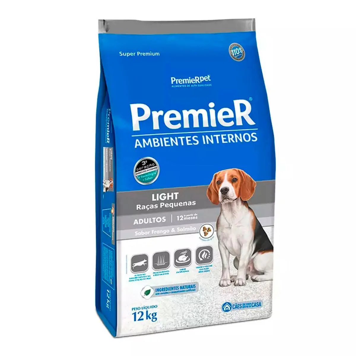Ração Premier Pet Ambientes Internos Cães Adultos Light