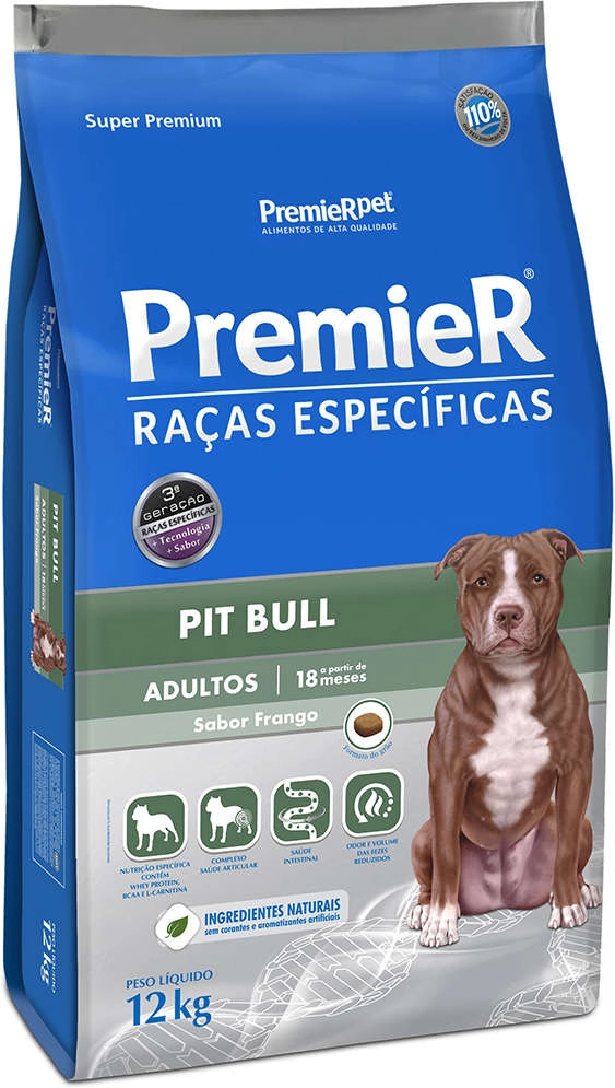 Ração Premier Pitbull Adulto Frango 12kg