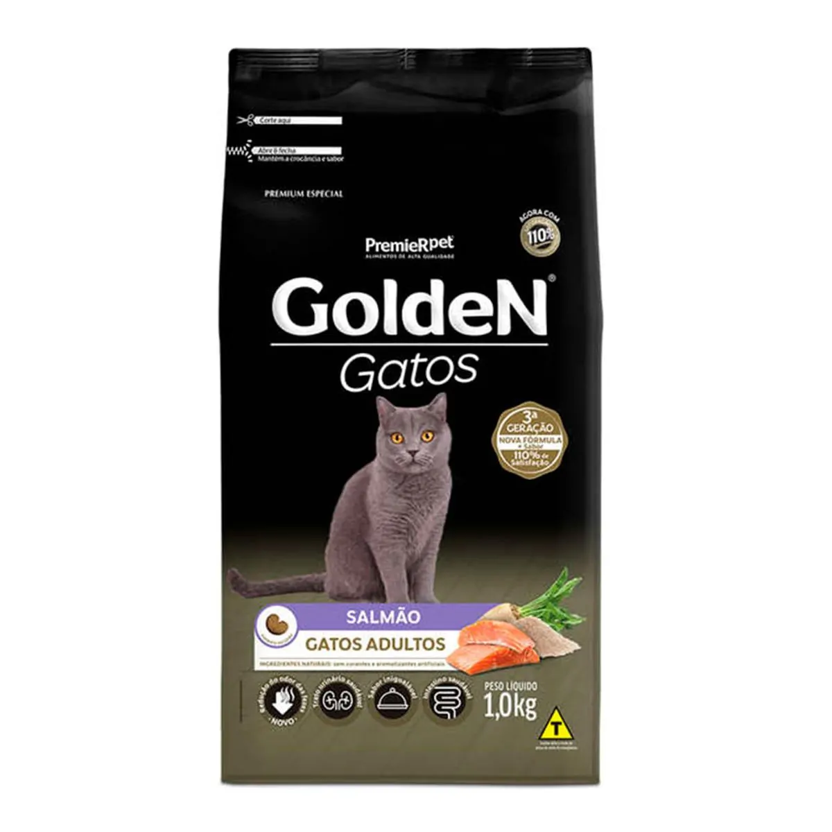 Ração Golden Gatos Adultos Salmão 1kg