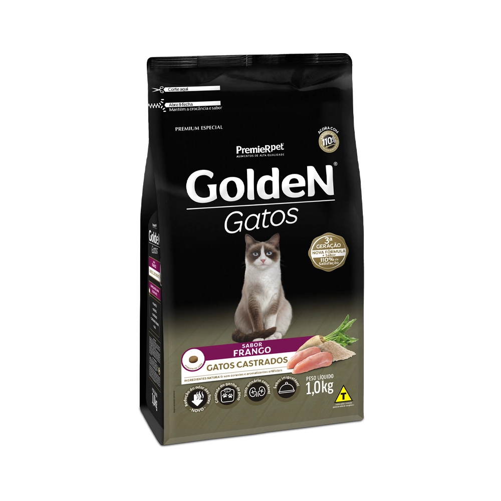 Golden Gatos Castrados Frango 1kg