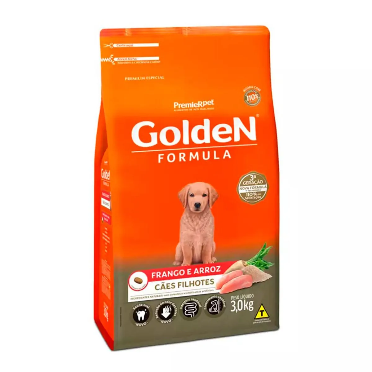 Ração Golden Formula Cães Filhotes Frango e Arroz 3kg