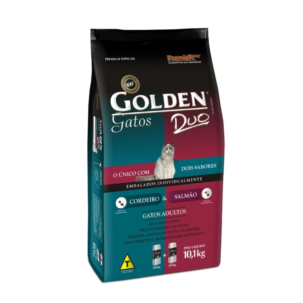Ração Golden Duo Gatos Adultos Salmão E Cordeiro 10,1kg
