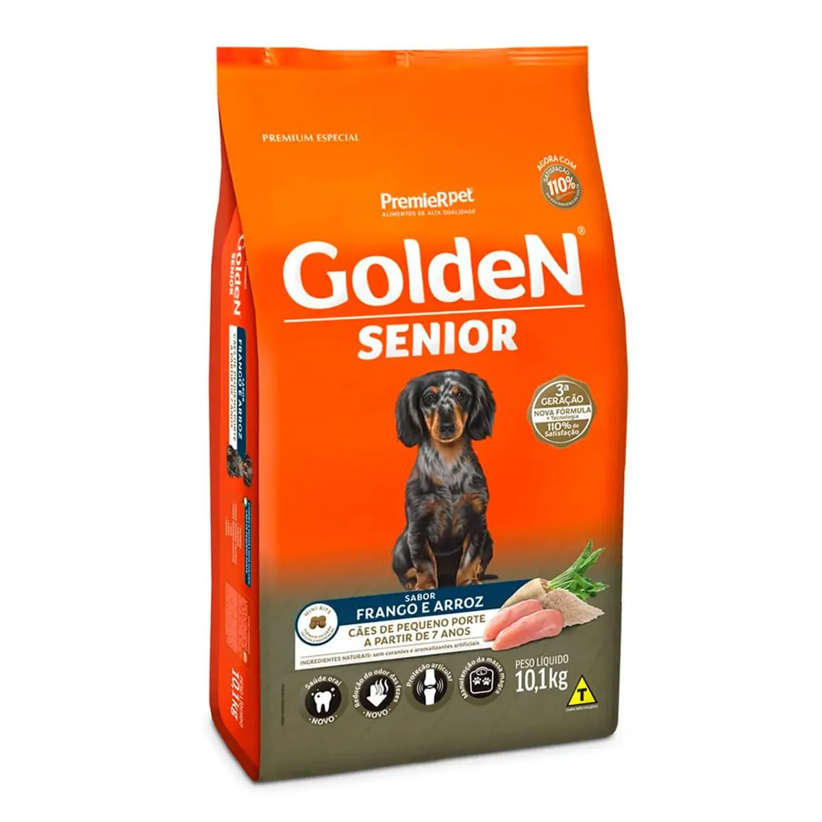 Ração Premier Golden Formula Cães Sênior Mini Bits Frango E Arroz 10,1kg