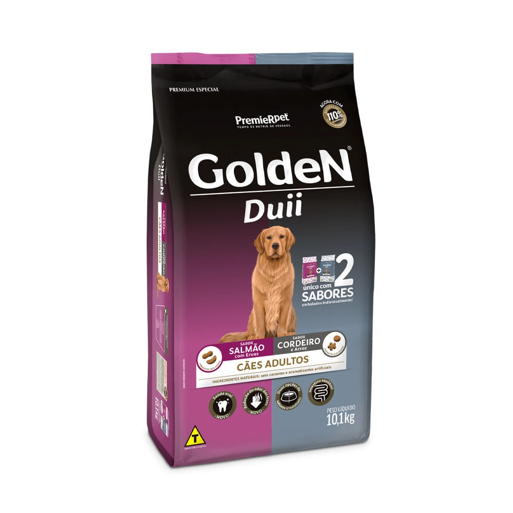 Ração Golden Duii Cães Adultos Salmão e Cordeiro