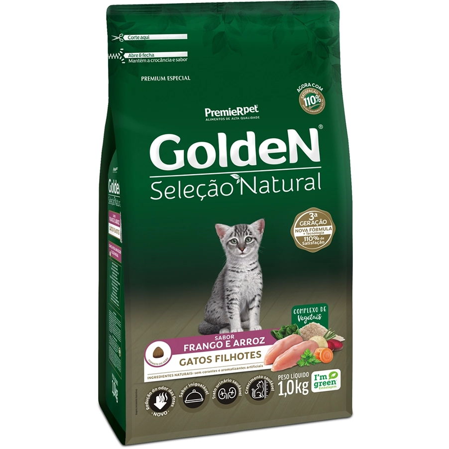 Racao Golden Gatos Filhotes Selecao Natural 1kg