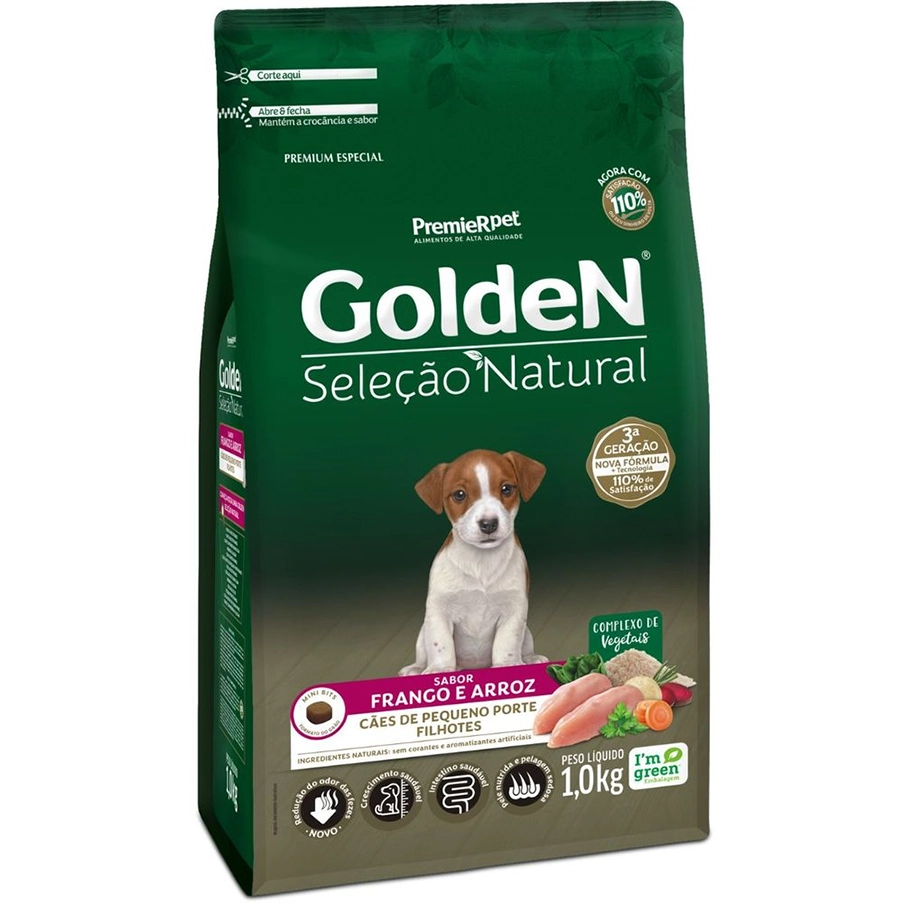 Ração Golden Seleção Natural Para Cães Filhotes De Raças Pequenas Mini Bits