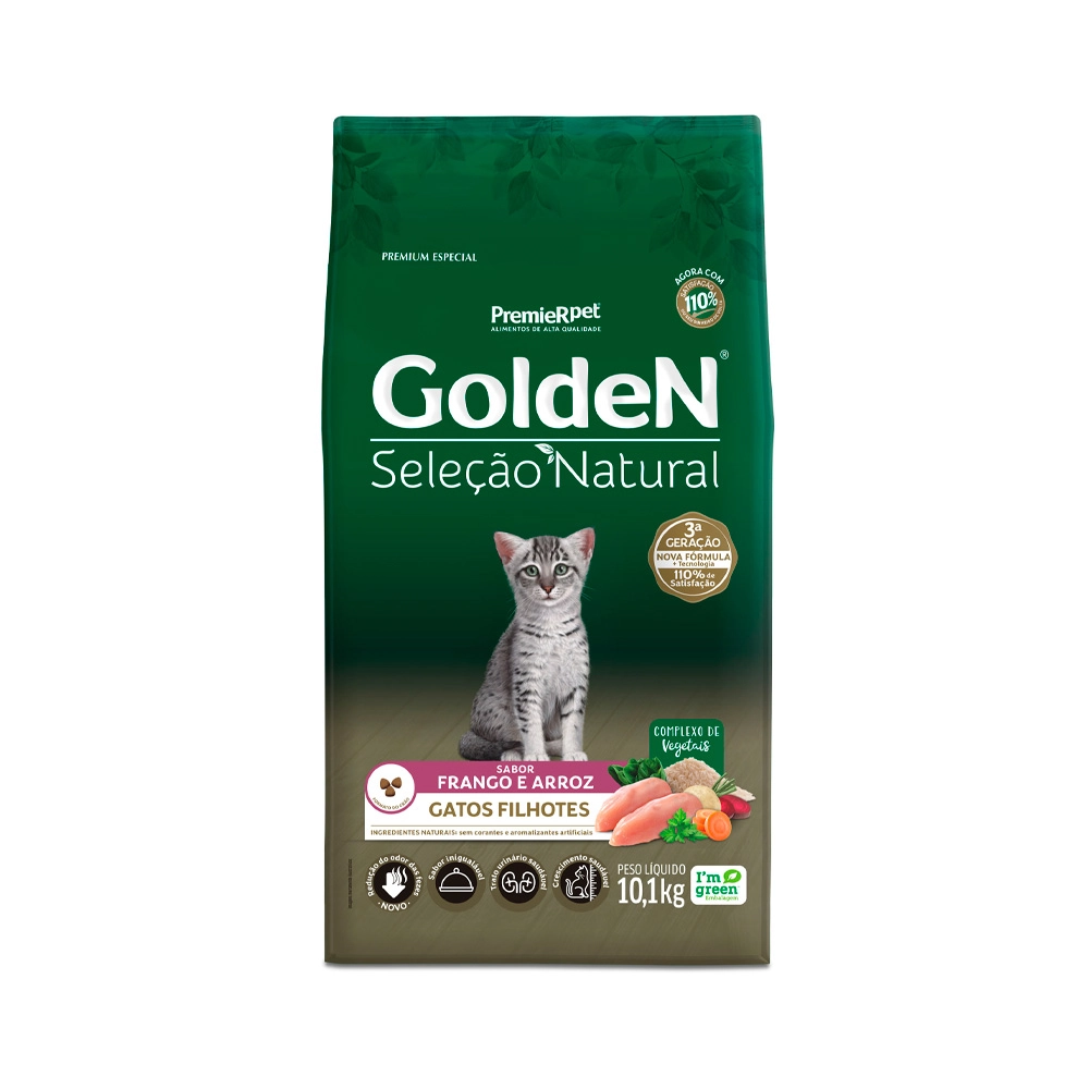 Ração Golden Seleção Natural Para Gatos Filhotes Sabor Frango