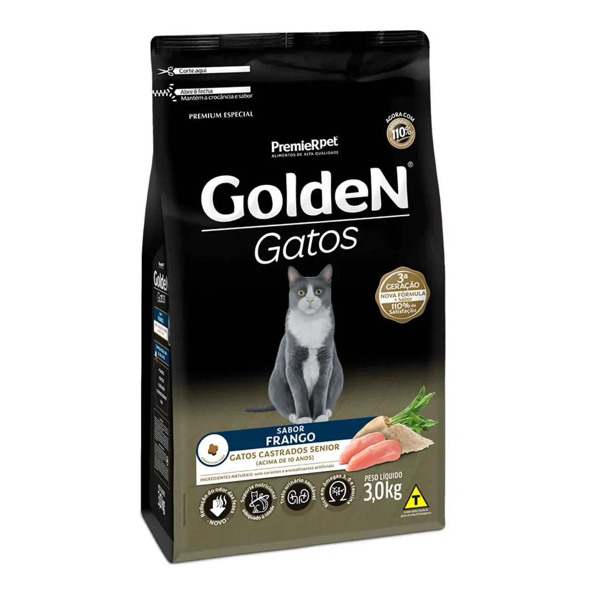 Golden Gatos Ad.castrados Senior 3kg
