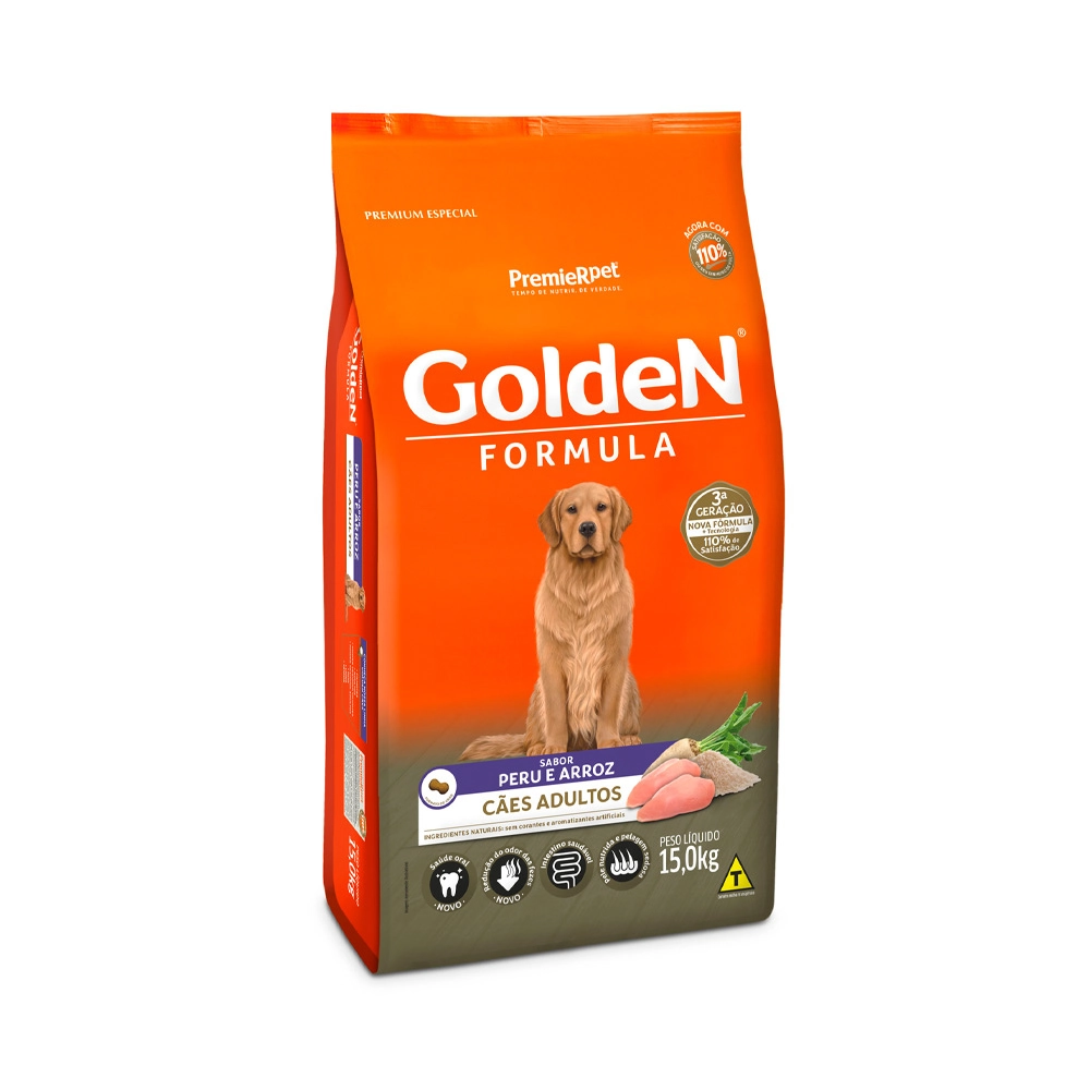 Ração Fórmula Golden Para Cães Adultos Sabor Peru E Arroz 15kg