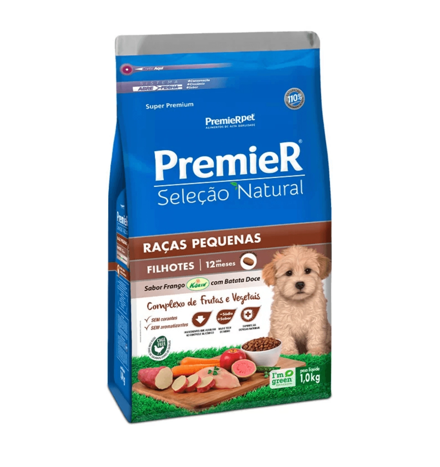 Ração Seleção Natural Premier Para Cães Filhotes Raças Pequenas Sabor Frango