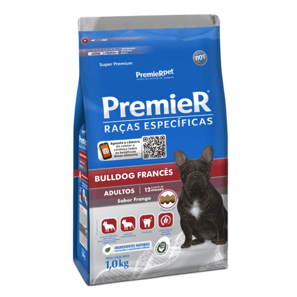 Ração Premier Adultos Bulldog Francês Frango 1kg